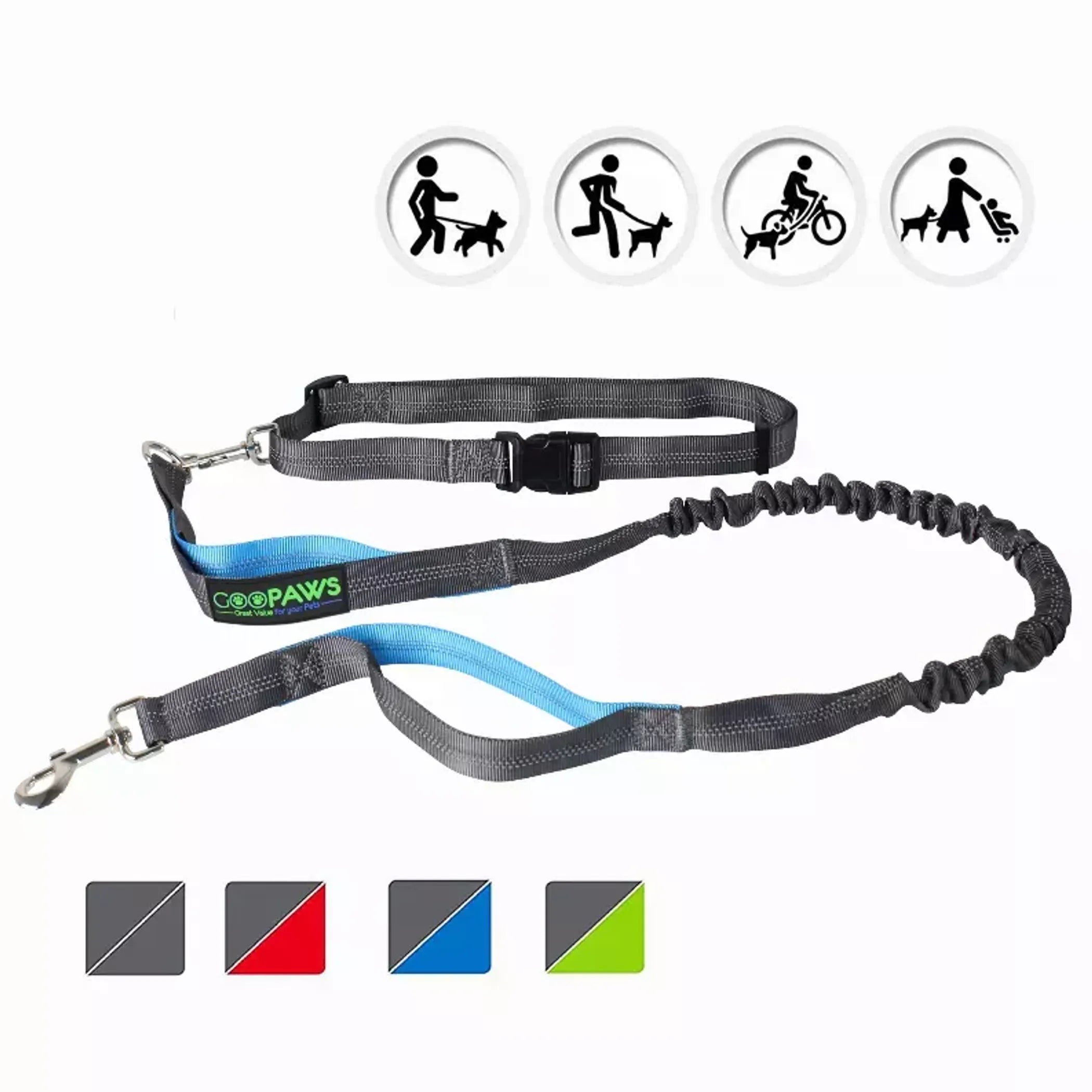 Daily Walk Hands-Free Leash — Adjustable Waist & Shoulder Belt