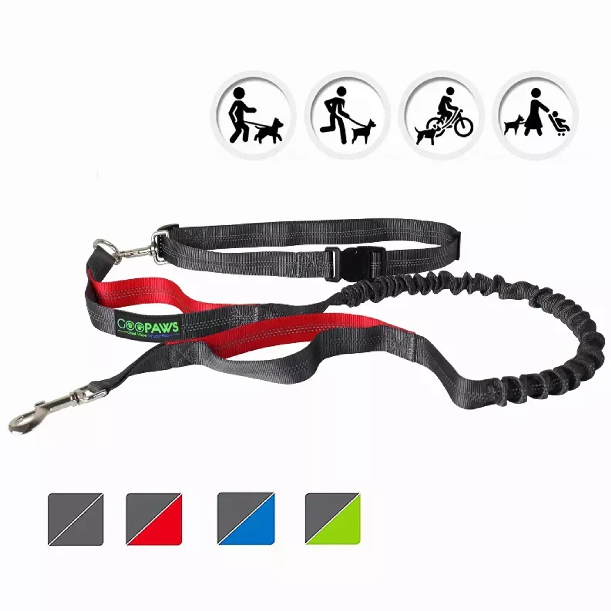 Daily Walk Hands-Free Leash — Adjustable Waist & Shoulder Belt