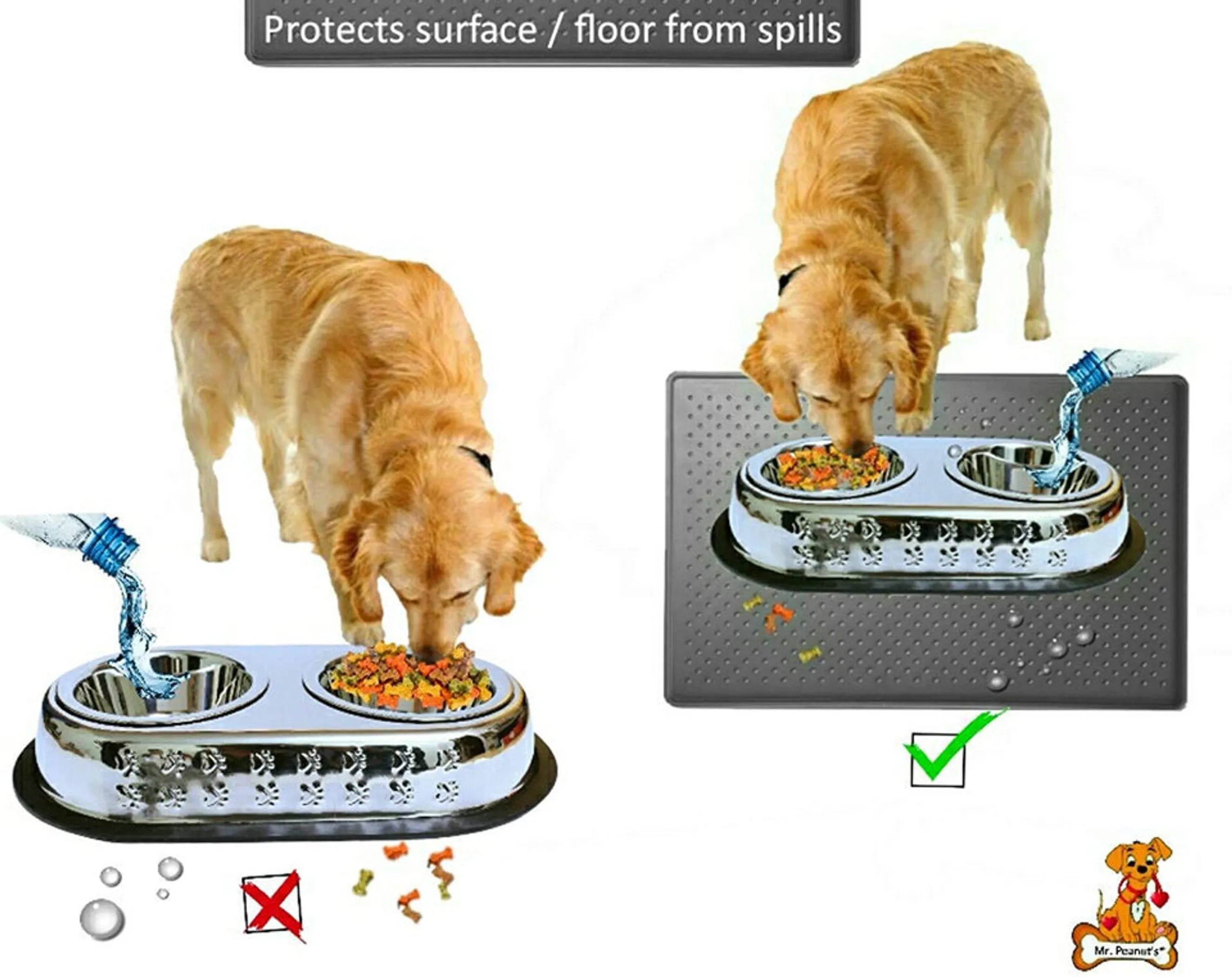 Feed Smarter Silicone Pet Food Mat — Waterproof Non-Slip Feeding Mat