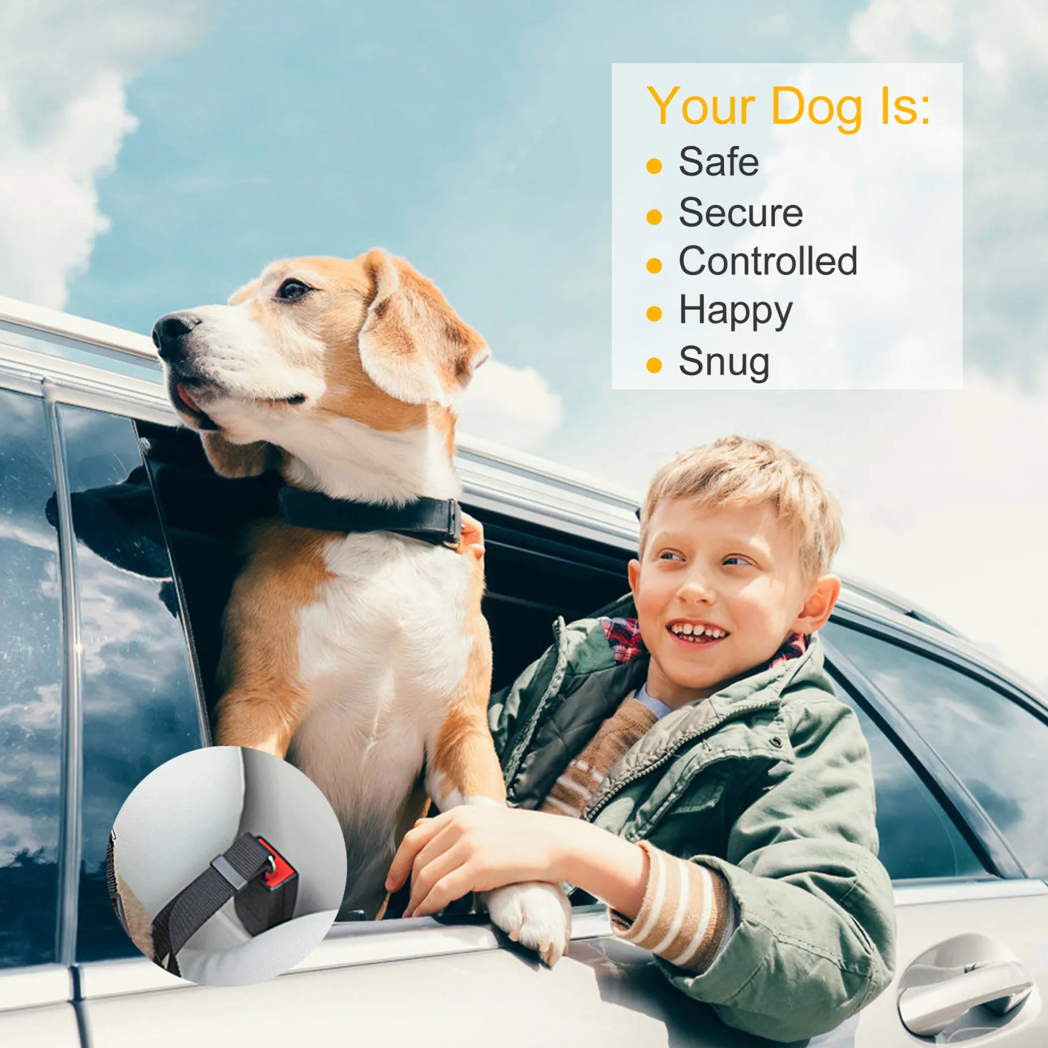 CleanRide Dog Safety Belt — Adjustable Car Harness