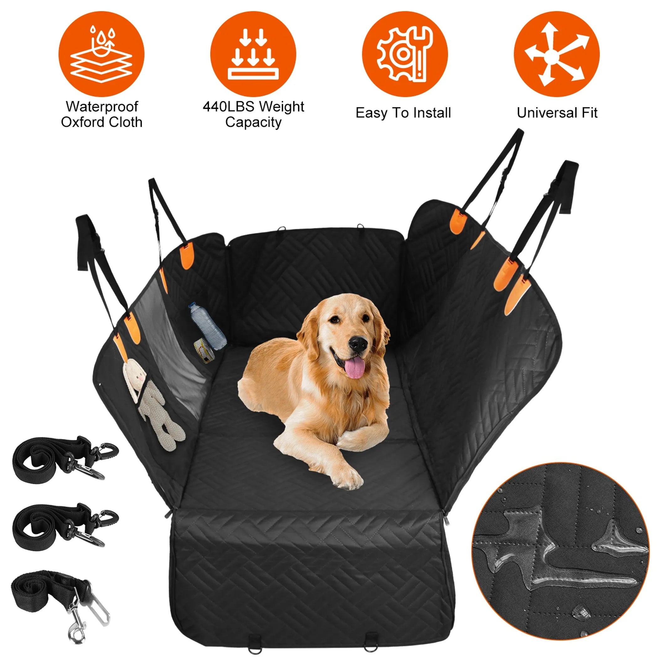 CleanRide Waterproof Dog Seat Cover — Full Back Seat Protection