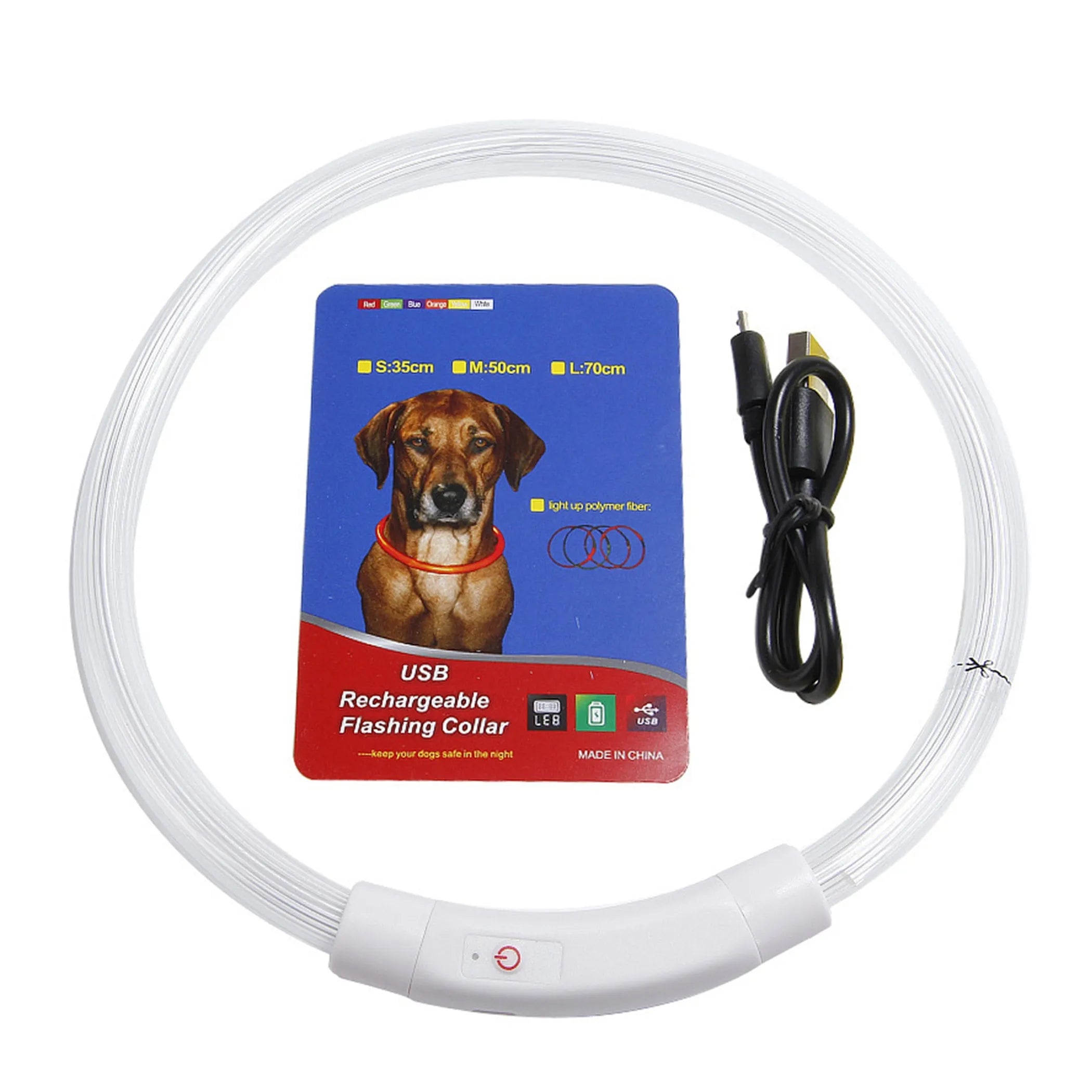 NightWalk LED Dog Collar — USB Rechargeable Safety Collar