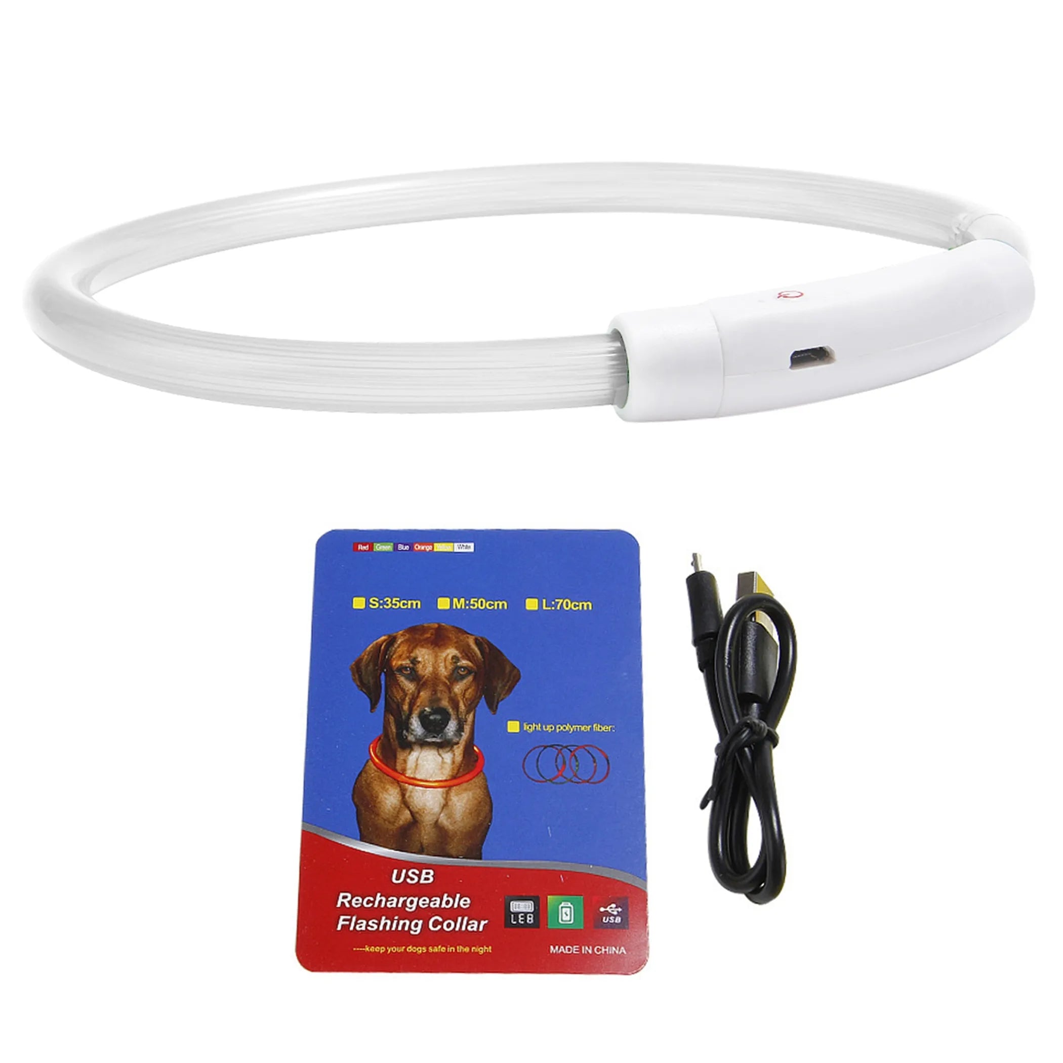 NightWalk LED Dog Collar — USB Rechargeable Safety Collar